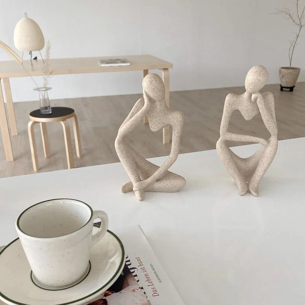 Sand Color The Thinker Abstract Statues Sculptures